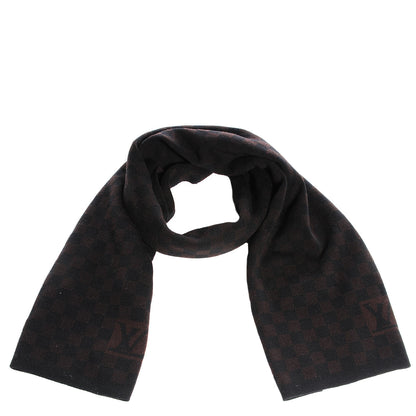 Louis Vuitton Wool Petit Damier Stole Scarf Brown 1 of 5