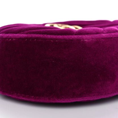Gucci Velvet Matelasse GG Marmont Belt Bag 75 30 Fuchsia Violet Cyclamen 8 of 9