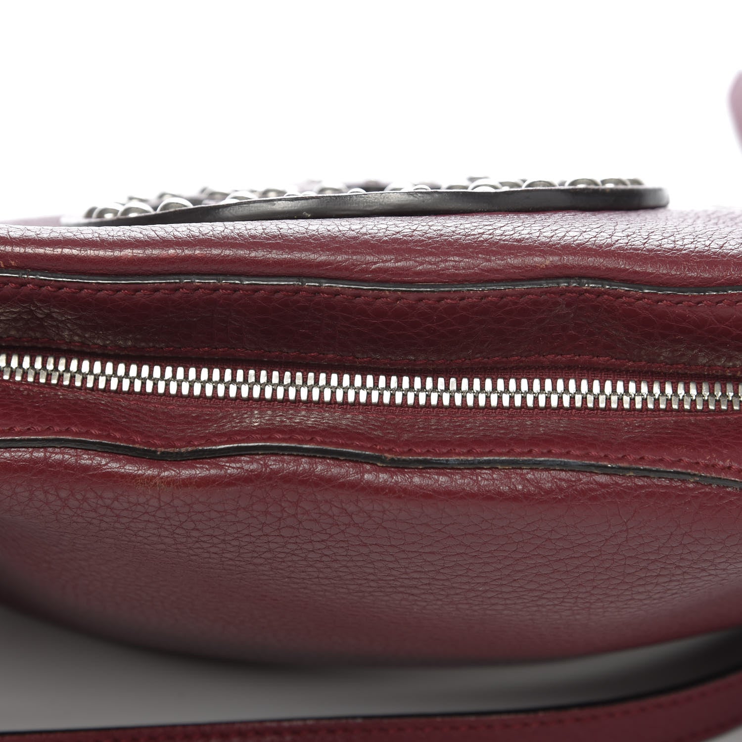 Gucci Pebbled Calfskin Studded Small Soho Disco Bag Soft Burgundy 16 of 19