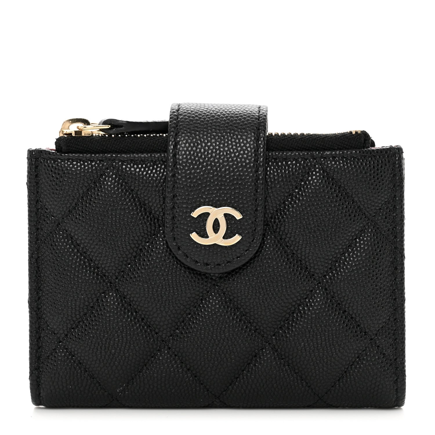 Chanel Caviar Quilted Compact Zipped Pocket Wallet Black 1 of 8