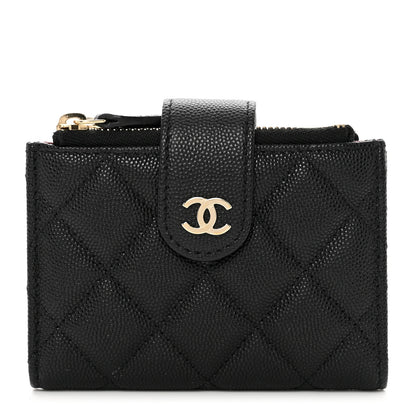 Chanel Caviar Quilted Compact Zipped Pocket Wallet Black 1 of 8