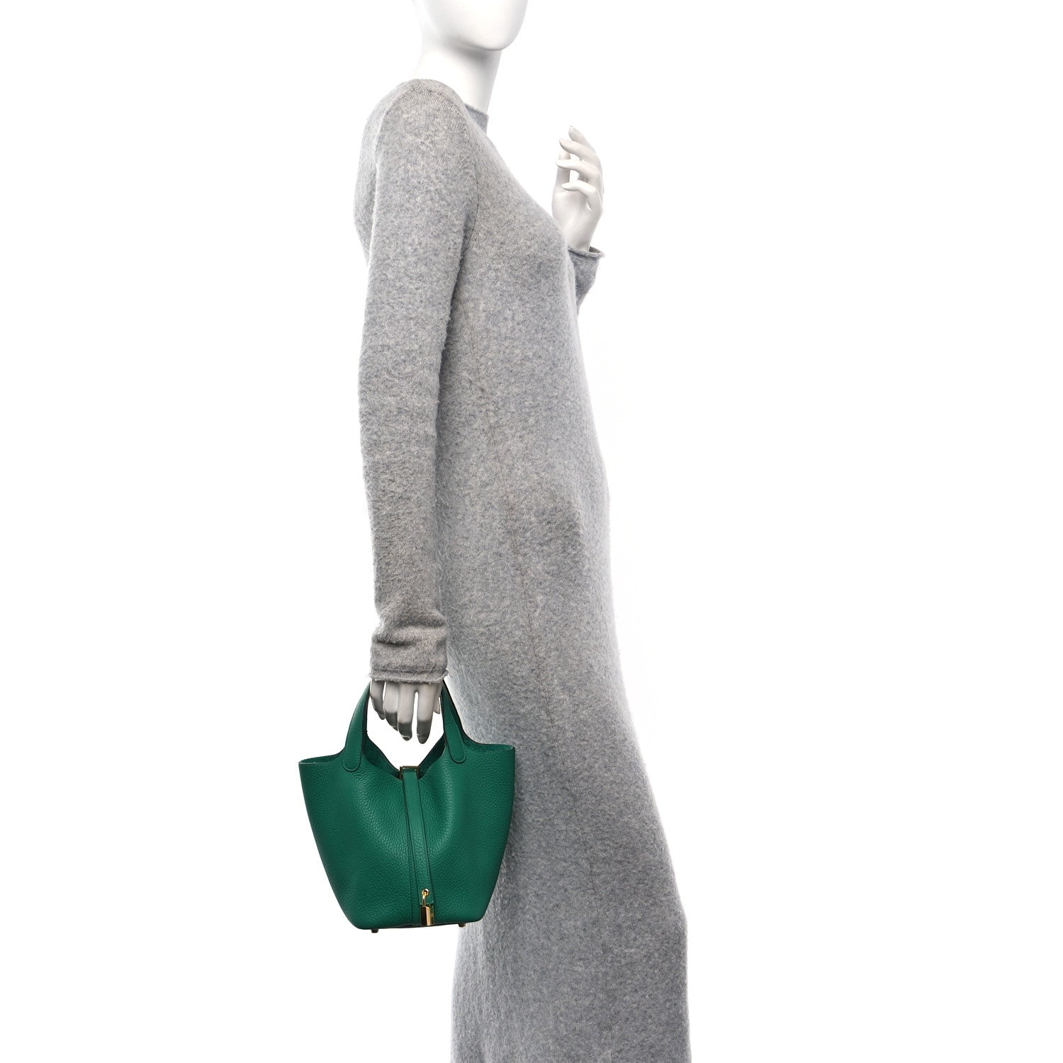Hermes Taurillon Clemence Picotin Lock 18 PM Vert Jade Vert Jade 2 of 11