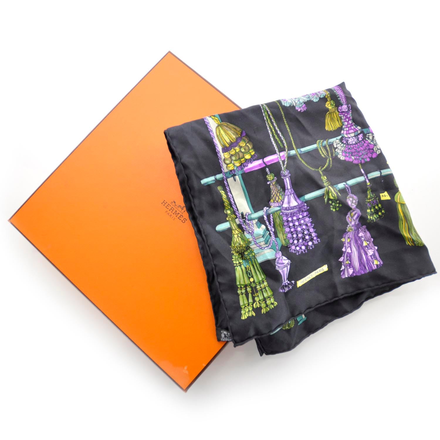 Hermes Silk Passementerie Pocket Square Scarf 7 of 7