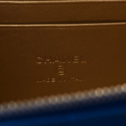 Chanel Lambskin Quilted Pearl Crush Small Vanity Case With Chain Blue 5 of 9