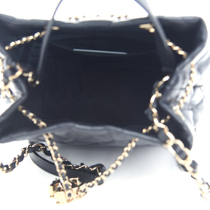 Chanel Caviar Quilted Rolled Up Bucket Drawstring Bag Black 5 of 9