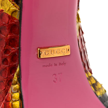 Gucci Snakeskin Platform Boots 37 Red Multicolor 7 of 10