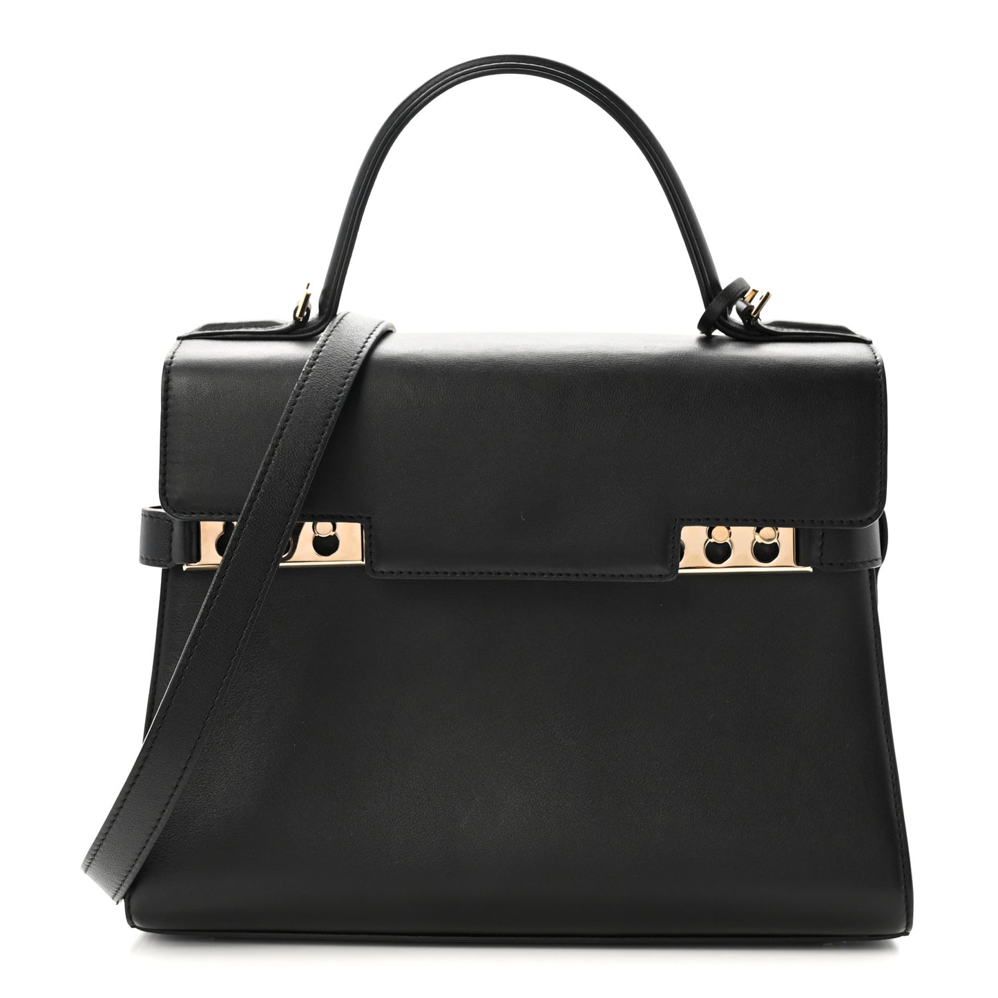 Calfskin MM Tempete Satchel Black