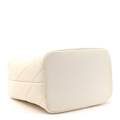Chanel Lambskin Quilted CC Crystal Signature Chain Hobo White 4 of 10