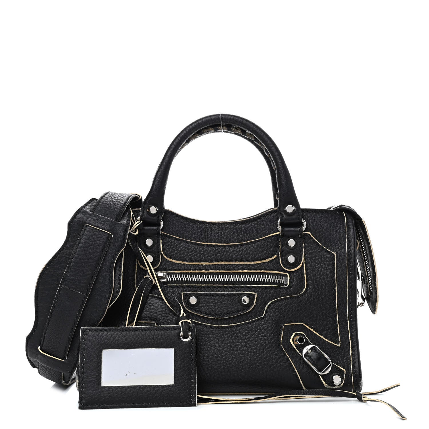 Balenciaga Supple Grained Calfskin Classic Silver Hardware Highlight Mini City Black 1 of 10