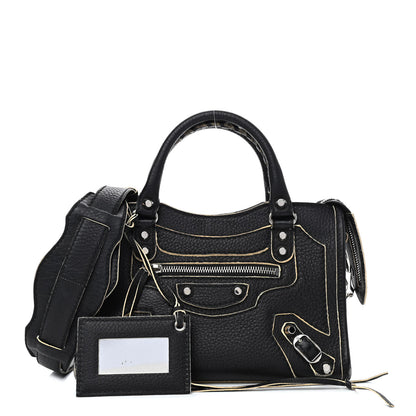 Balenciaga Supple Grained Calfskin Classic Silver Hardware Highlight Mini City Black 1 of 10