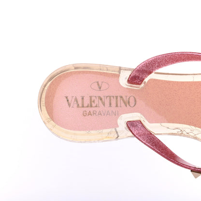 Valentino Garavani PVC Jelly Glitter Rockstud Bow Thong Sandals 37 Pink 7 of 7