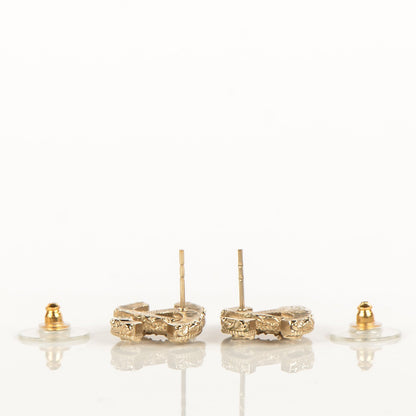 Chanel Enamel CC Baroque Earrings Black Gold 4 of 5