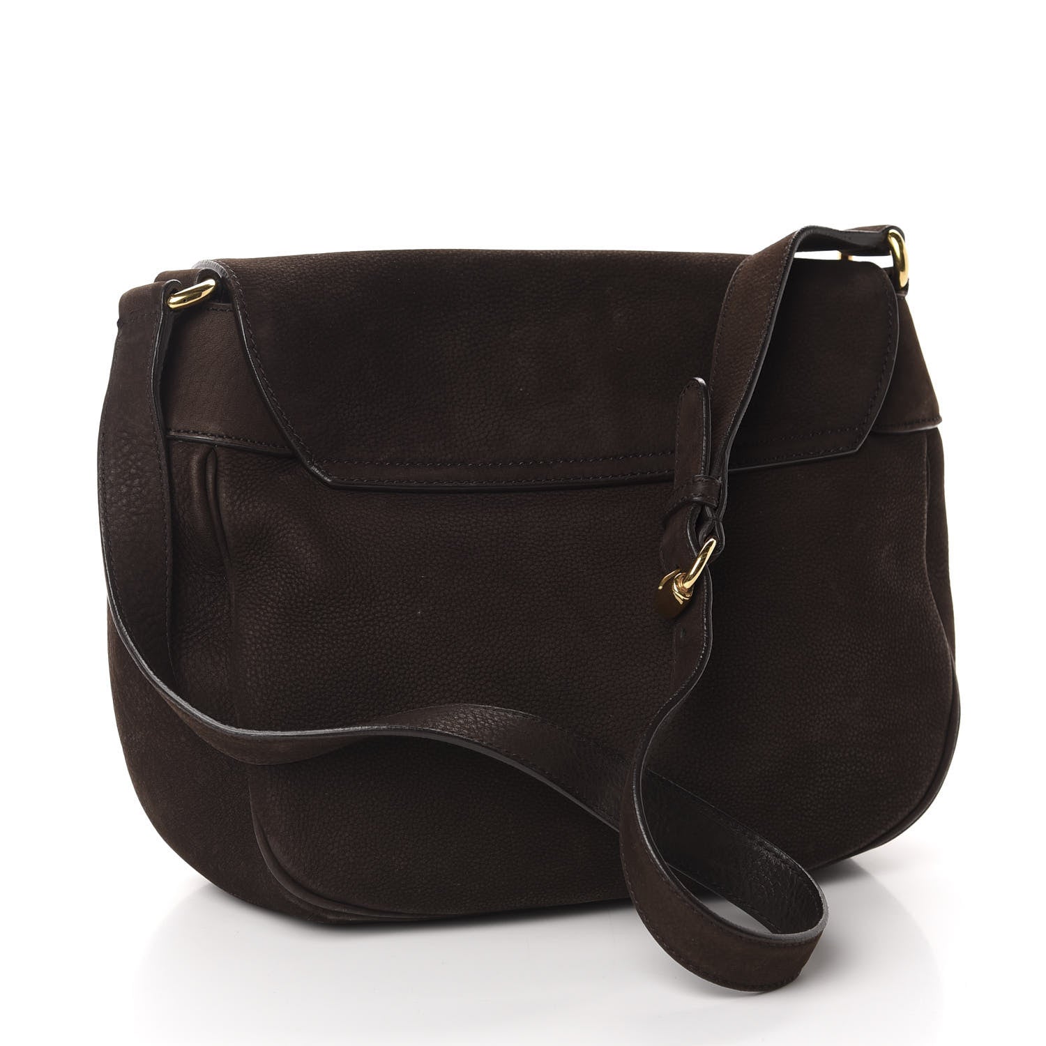 Gucci Nubuck Ribot Horse Heads Flap Bag Brown 3 of 10
