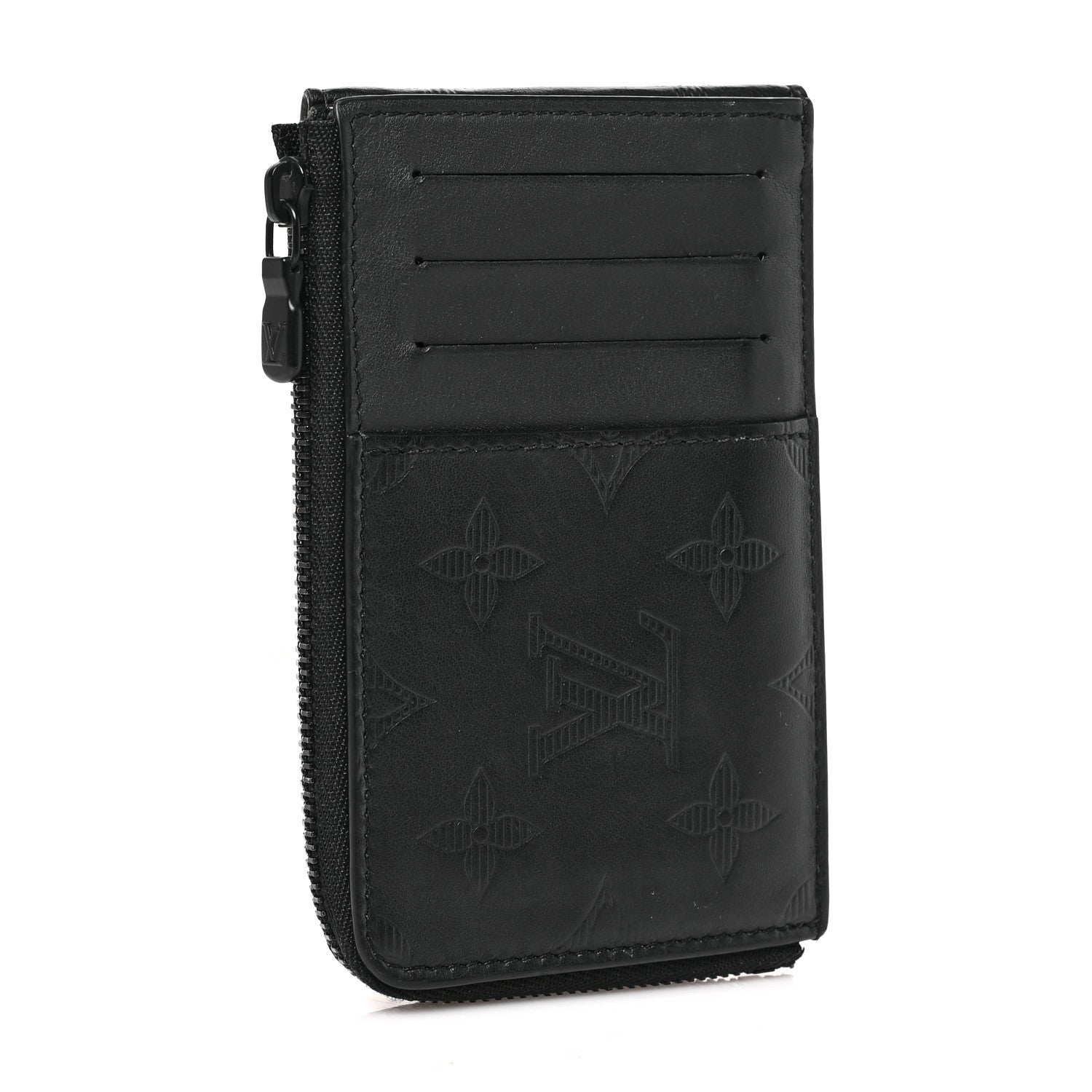 Louis Vuitton Calfskin Monogram Shadow Hybrid Wallet Black 3 of 6