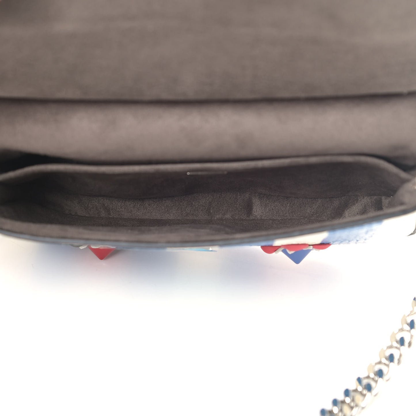 Ayers Vitello Flowerland Elaphe Embossed Striped Studded Micro Double Baguette Curacoa Nocciola Multicolor