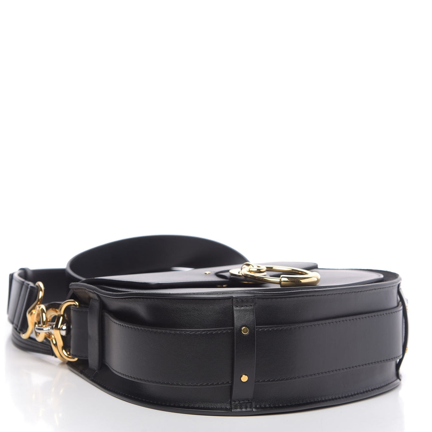 Calfskin Suede Large Tess Bag Black