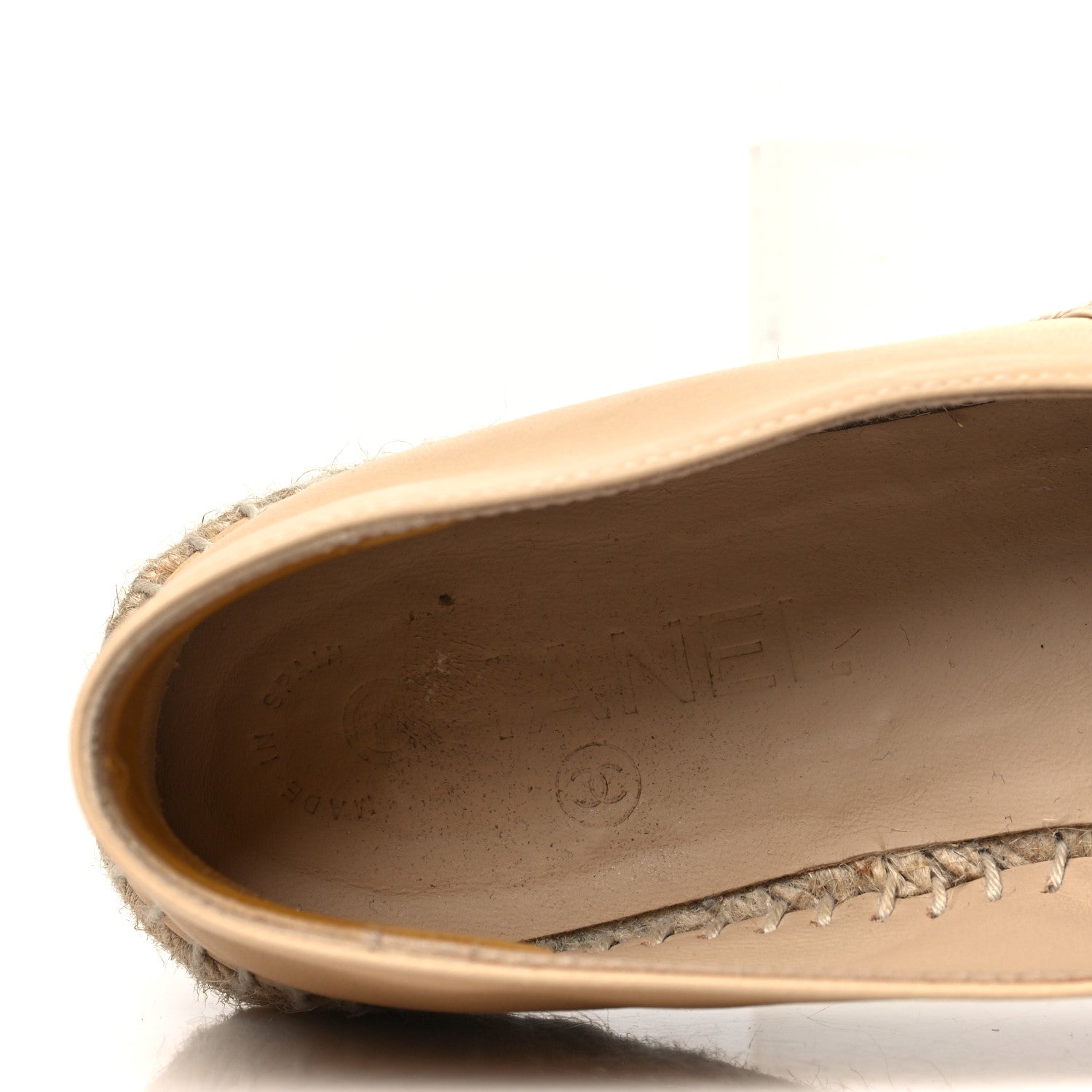 Chanel Lambskin CC Espadrilles 37 Beige Black 7 of 9