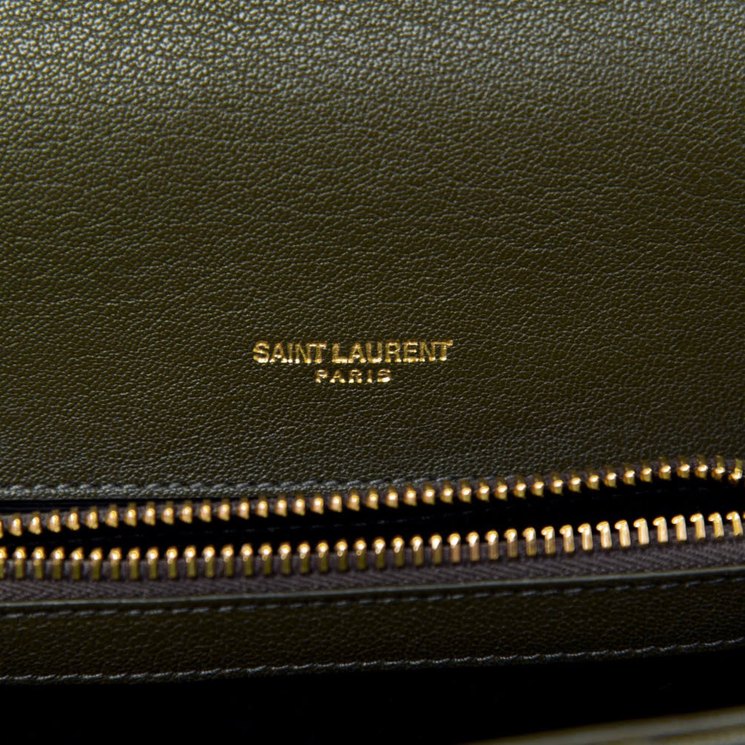 Saint Laurent Sheepskin Matelasse Chevron Monogram Medium College Bag Military Olive 7 of 14