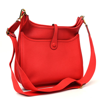 Hermes Taurillon Clemence Evelyne III PM Rouge De Coeur 3 of 10