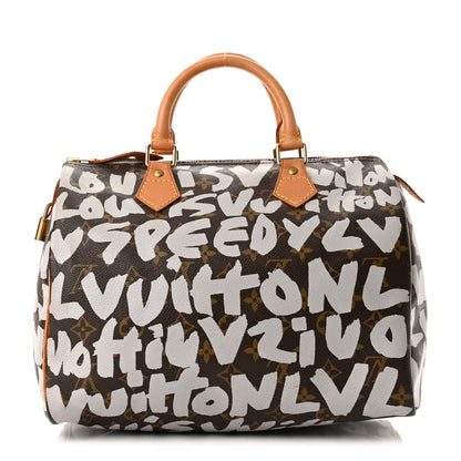 Louis Vuitton Monogram Graffiti Speedy 30 Silver 1 of 10