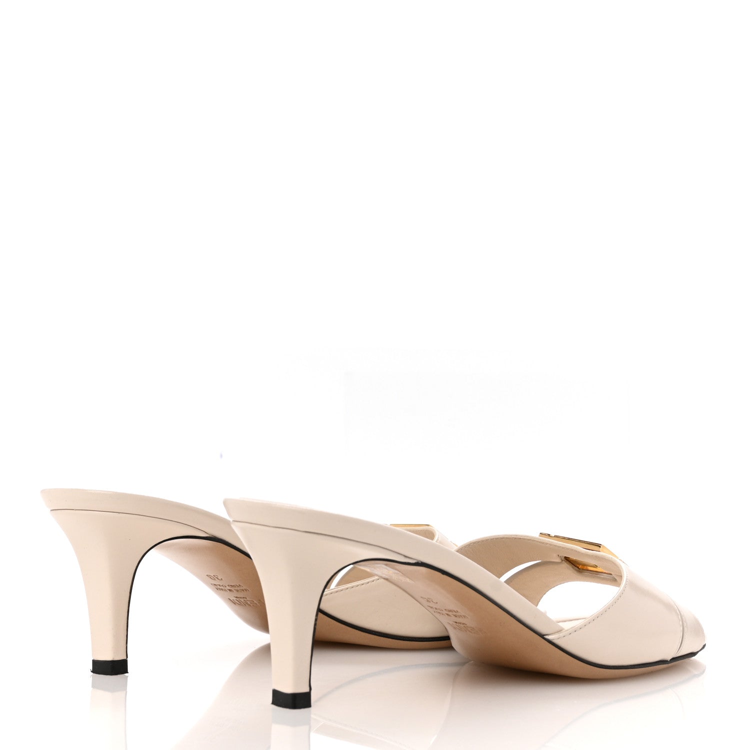 Fendi Vitello Cuoio FFold Sandals 38 White 5 of 9