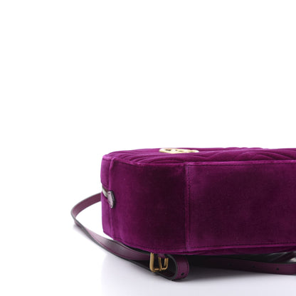 Gucci Velvet Matelasse GG Marmont Dome Backpack Fuchsia Violet Cyclamen 5 of 10