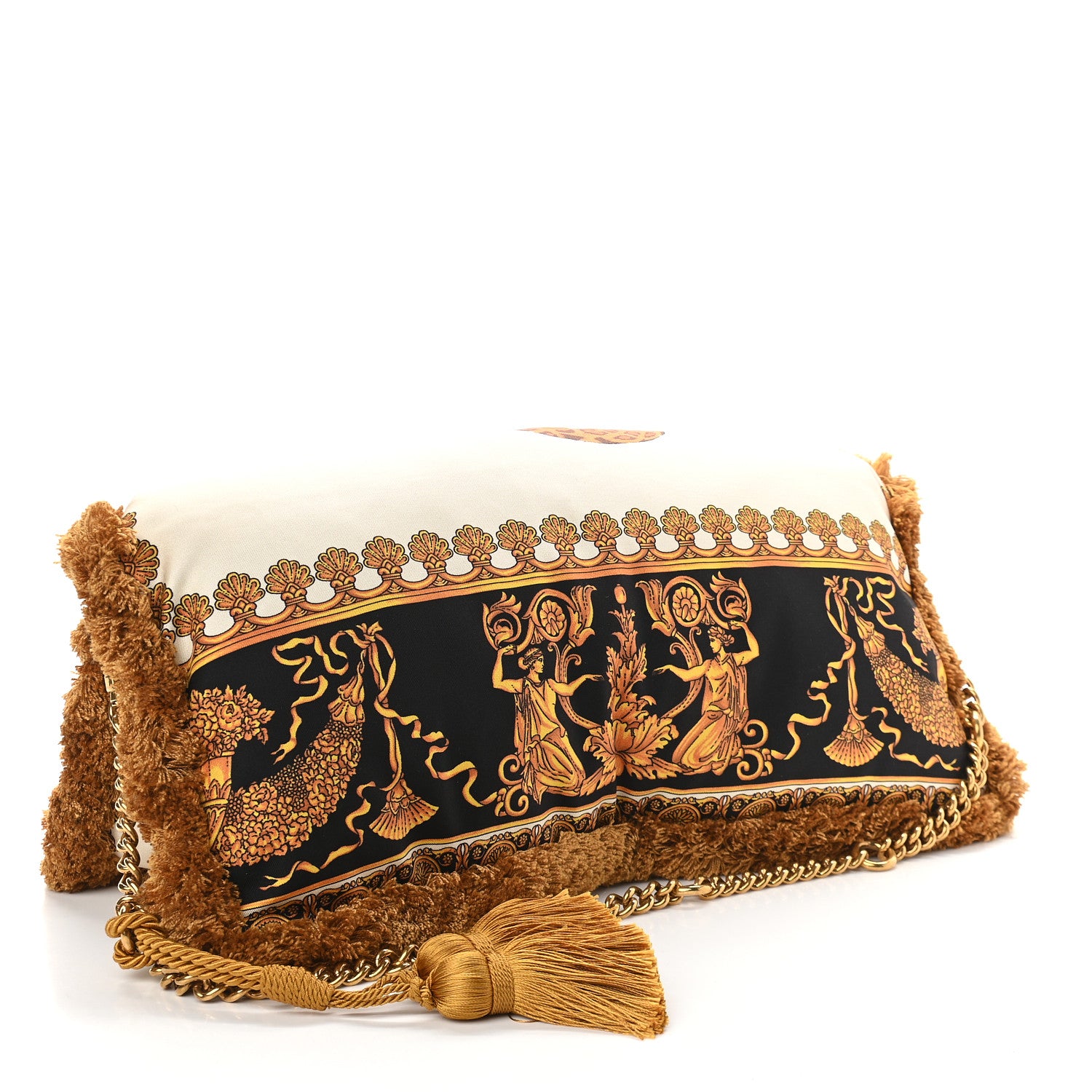 Versace Silk Leopard Print Pillow Talk Shoulder Bag Gold 2 of 12