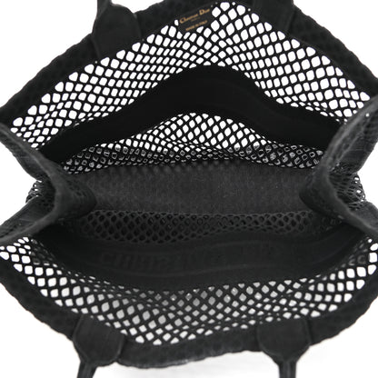 Christian Dior Mesh Embroidered Book Tote Black 5 of 11