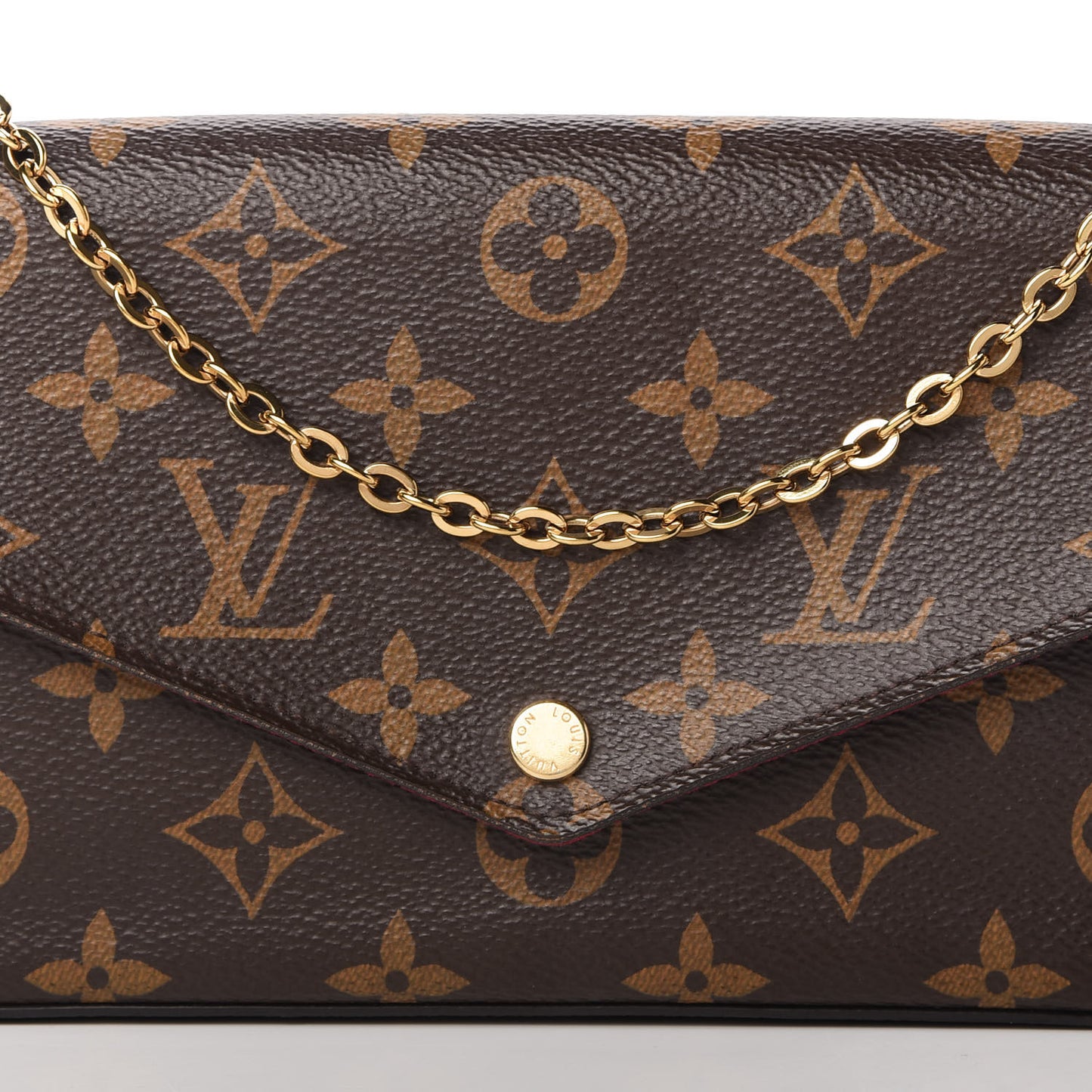 Monogram Pochette Felicie Chain Wallet Fuchsia