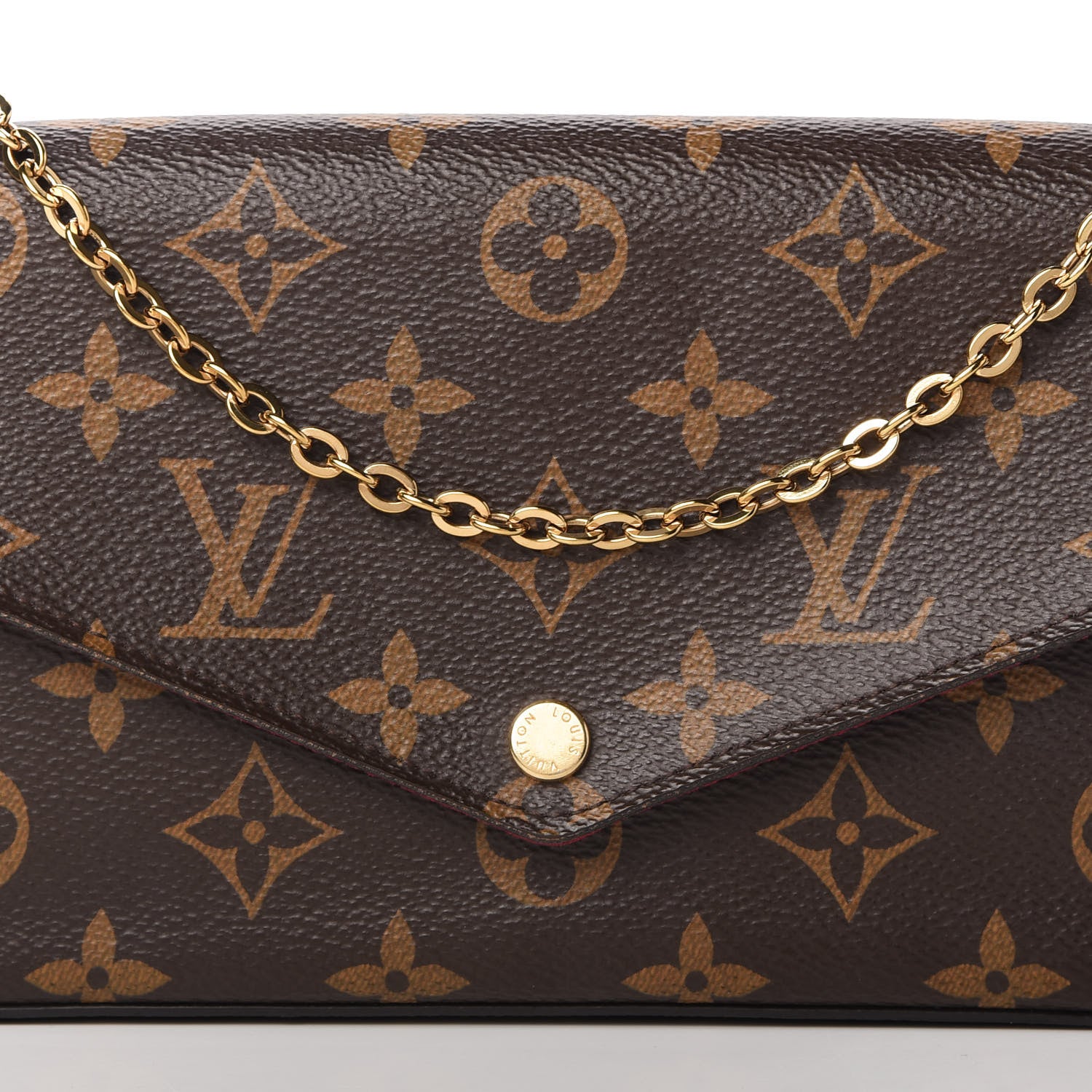 Louis Vuitton Monogram Pochette Felicie Chain Wallet Fuchsia 10 of 10