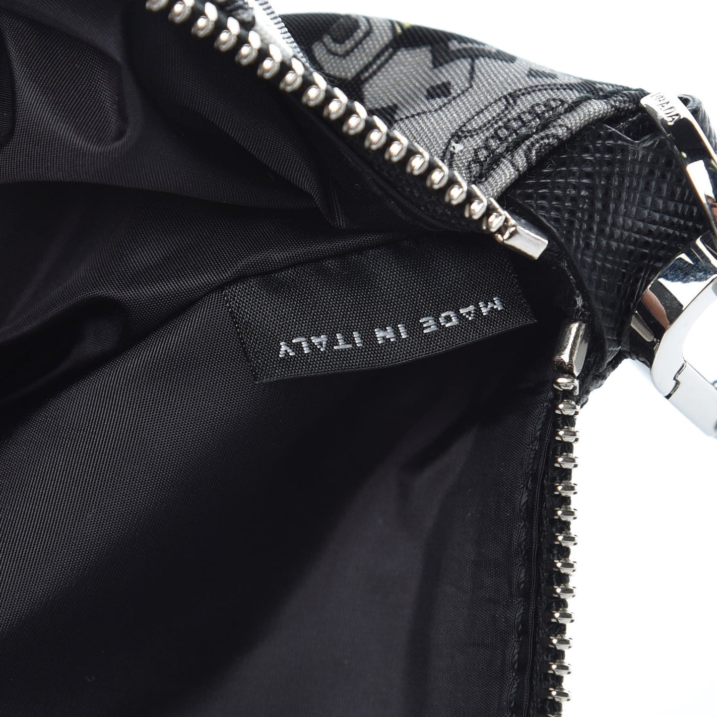 X JAMES JEAN Tessuto Nylon Robot Monkey Wristlet Pouch Black