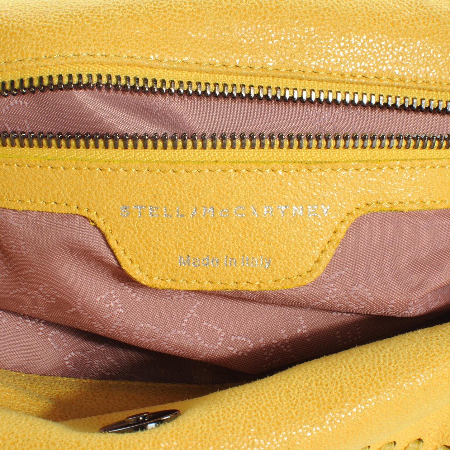 Faux Leather Shaggy Deer Small Falabella Yellow