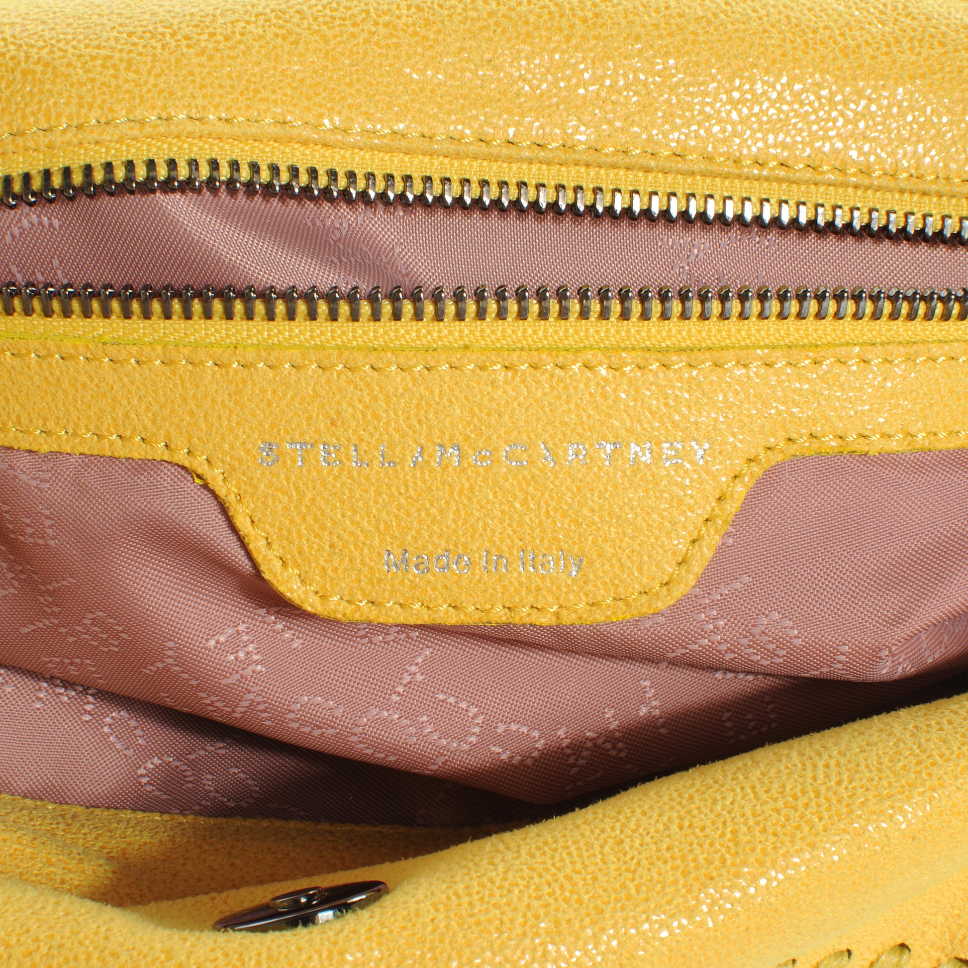 Stella McCartney Faux Leather Shaggy Deer Small Falabella Yellow 5 of 7