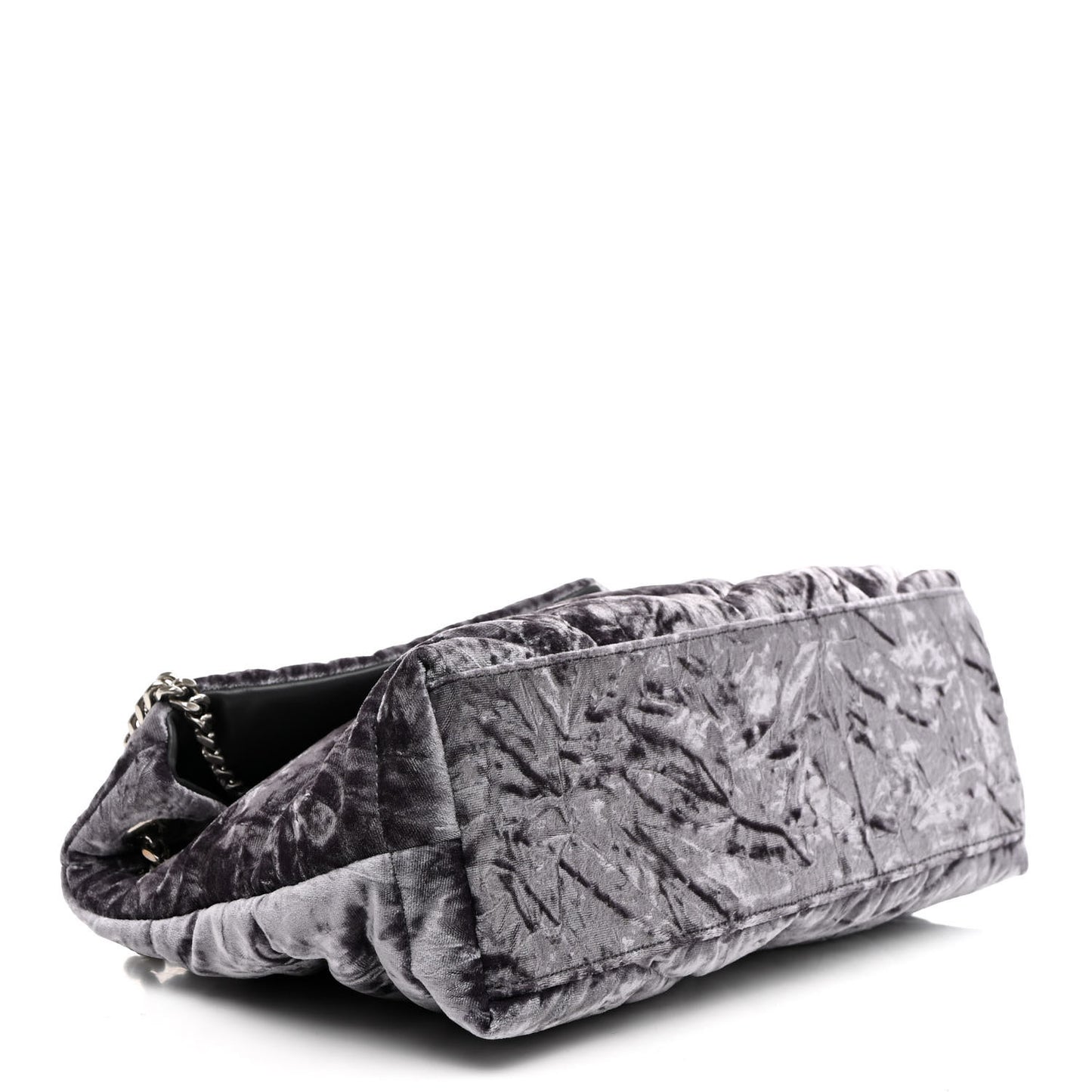 Crushed Velvet Quilted Small Loulou Puffer Monogram Chain Satchel Iron Grey
