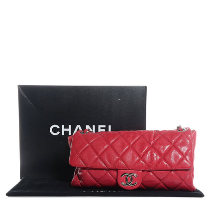 Chanel Glazed Caviar Medium Nature Flap Bag Red 9 of 9