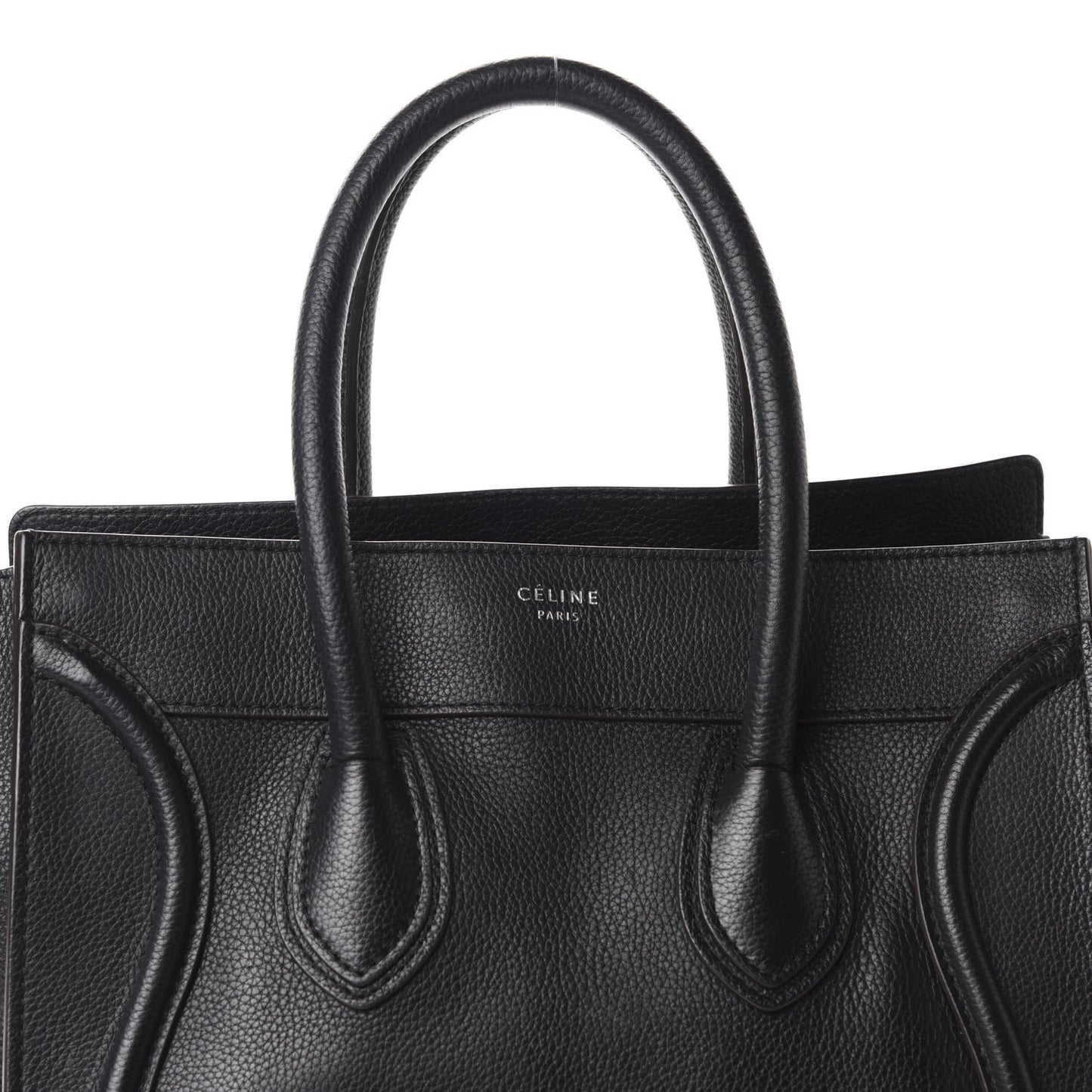 Drummed Calfskin Mini Luggage Black