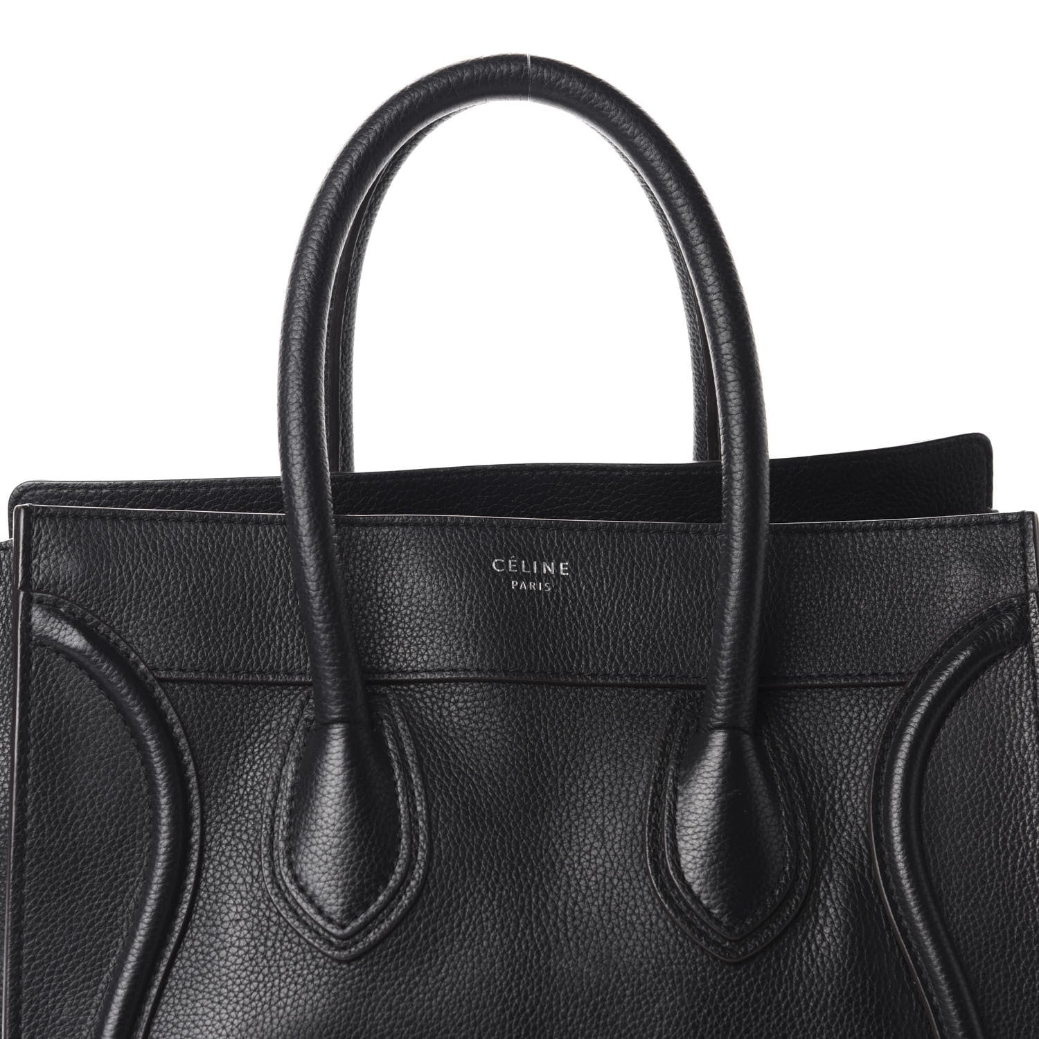 Celine Drummed Calfskin Mini Luggage Black 10 of 10