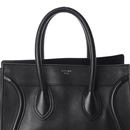Celine Drummed Calfskin Mini Luggage Black 10 of 10