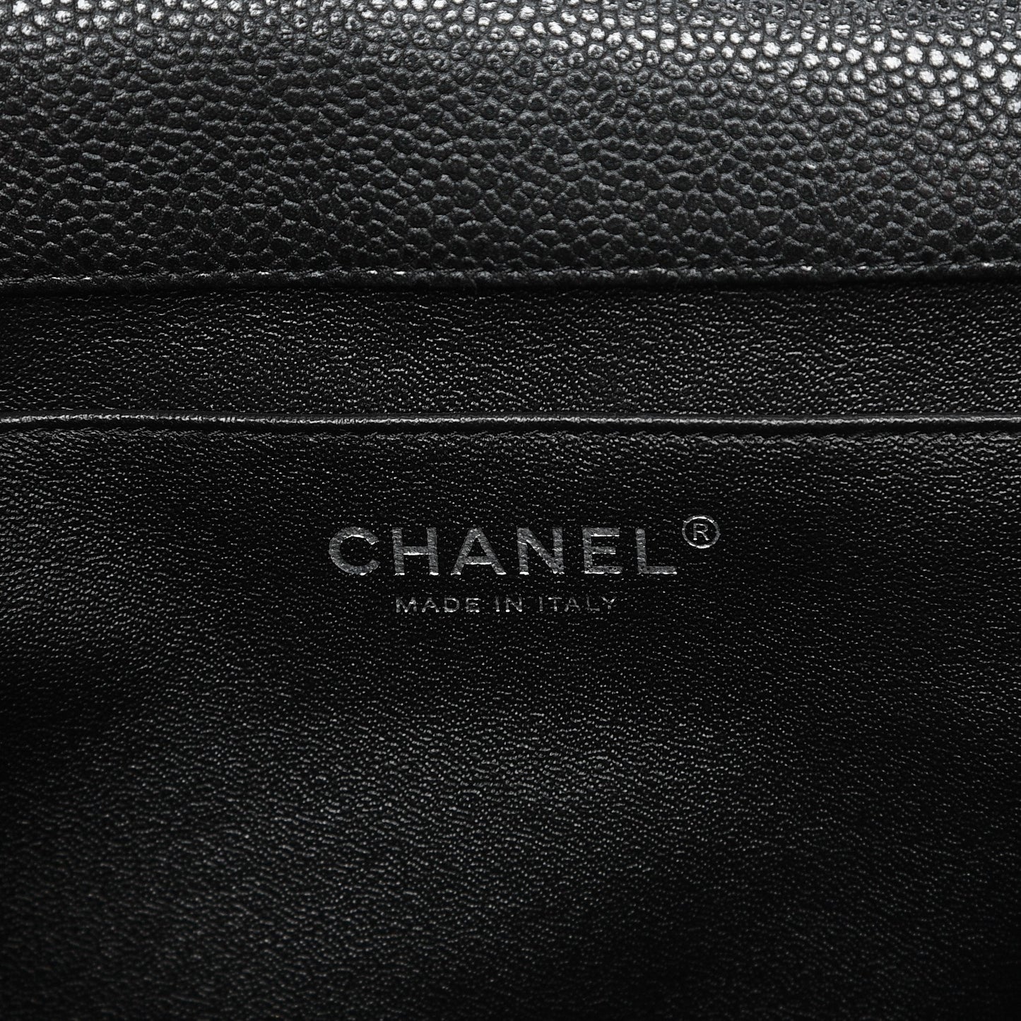 Caviar Quilted Clutch With Chain Flap Black