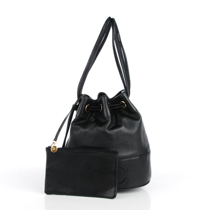 Chanel Lambskin CC Drawstring Shoulder Bag Black 3 of 9
