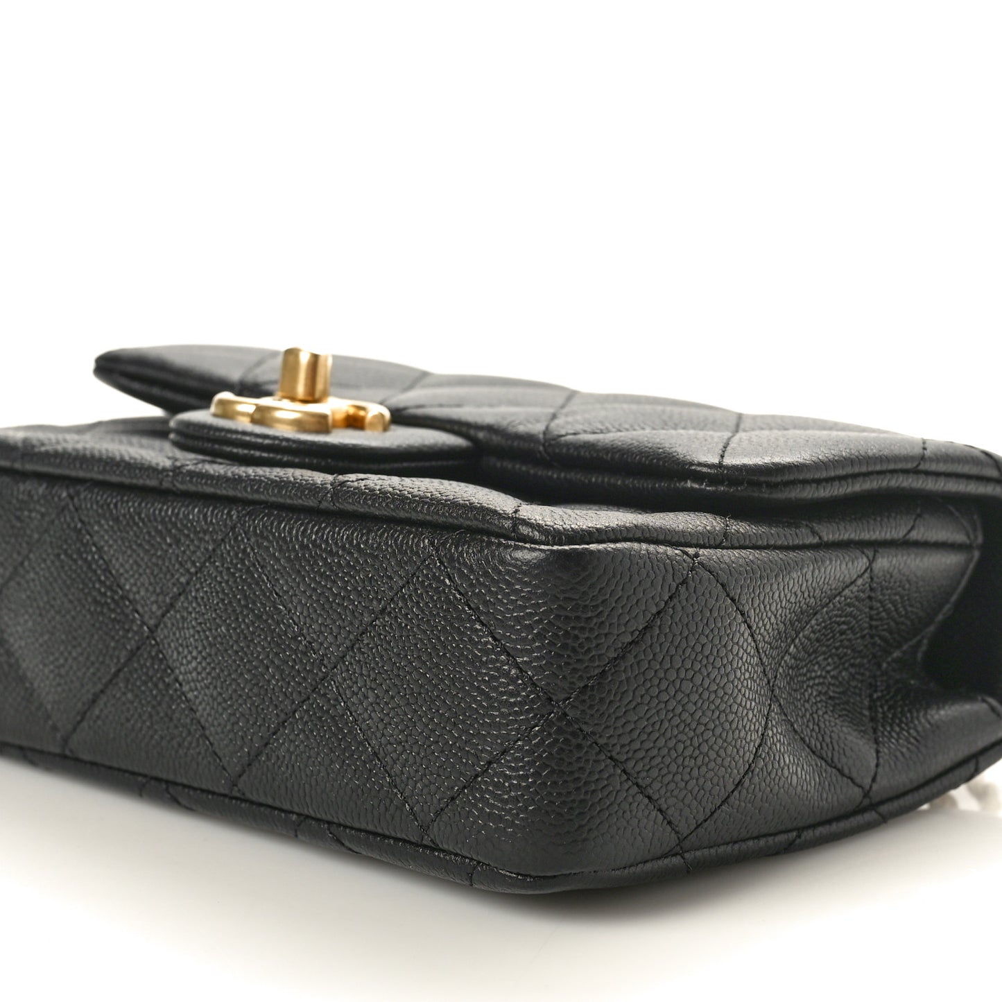 Caviar Quilted Mini Sweetheart Rectangular Flap Black