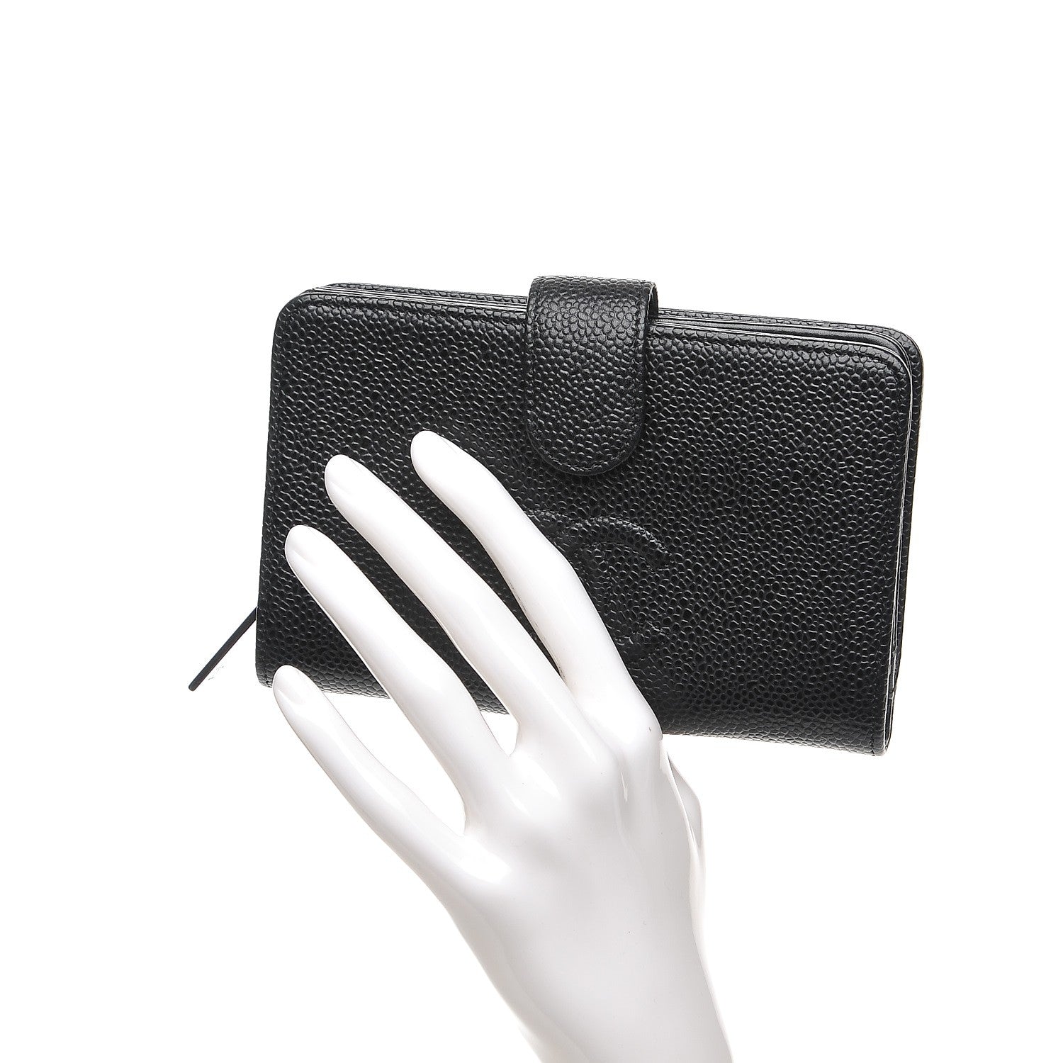 Chanel Caviar Timeless CC Zipped Pocket Wallet Black 2 of 9