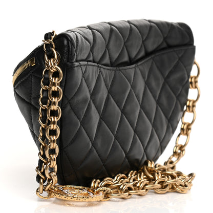 Chanel Lambskin Pearl Quilted CC Belt Bag Black 4 of 21