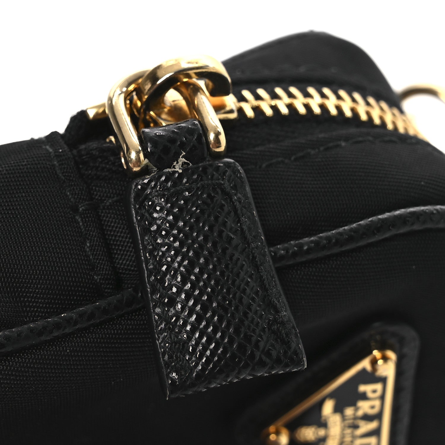 Prada Tessuto Nylon Saffiano Mini Pouch Black 10 of 10