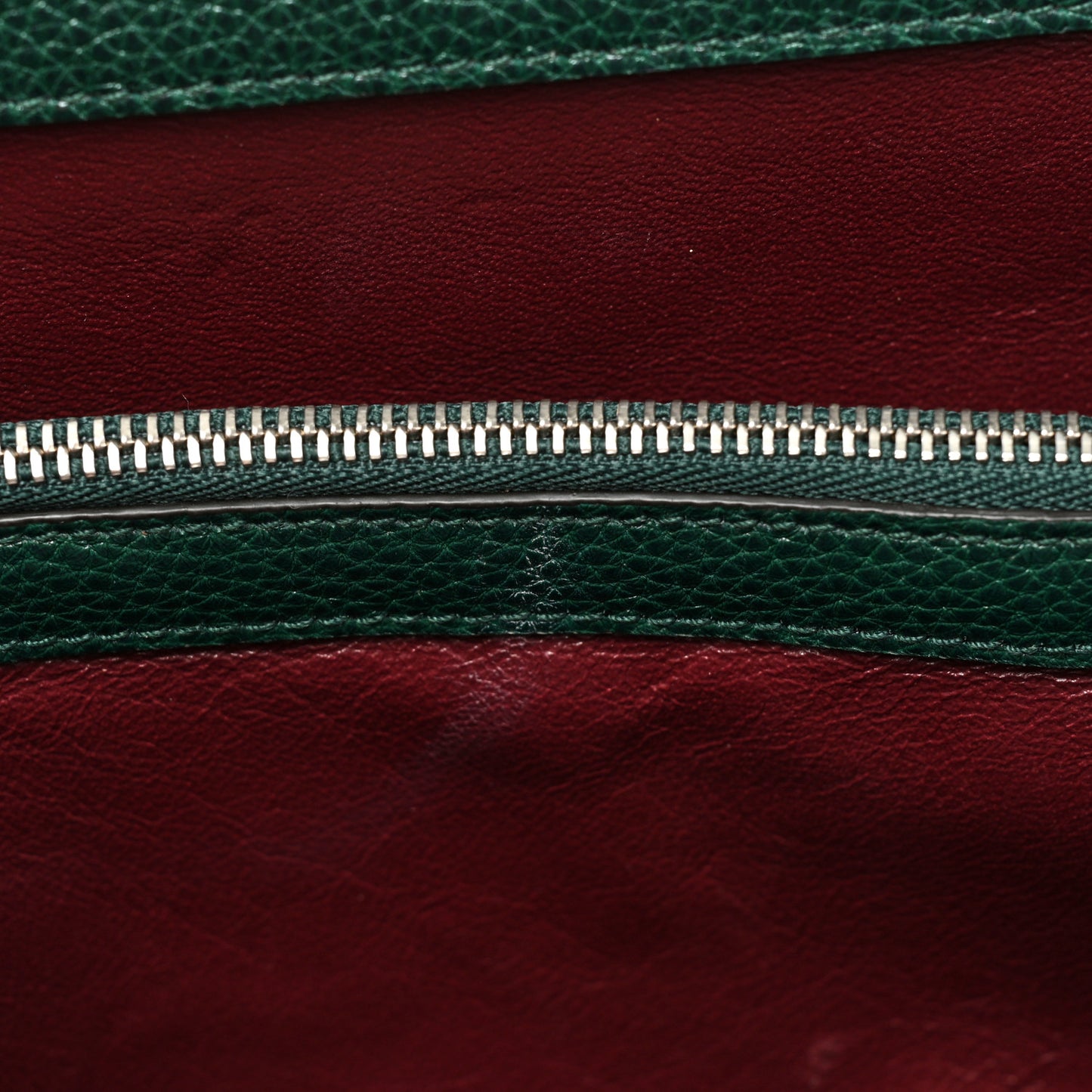 Grainy Calfskin Small Zumi Top Handle Bag Vintage Green