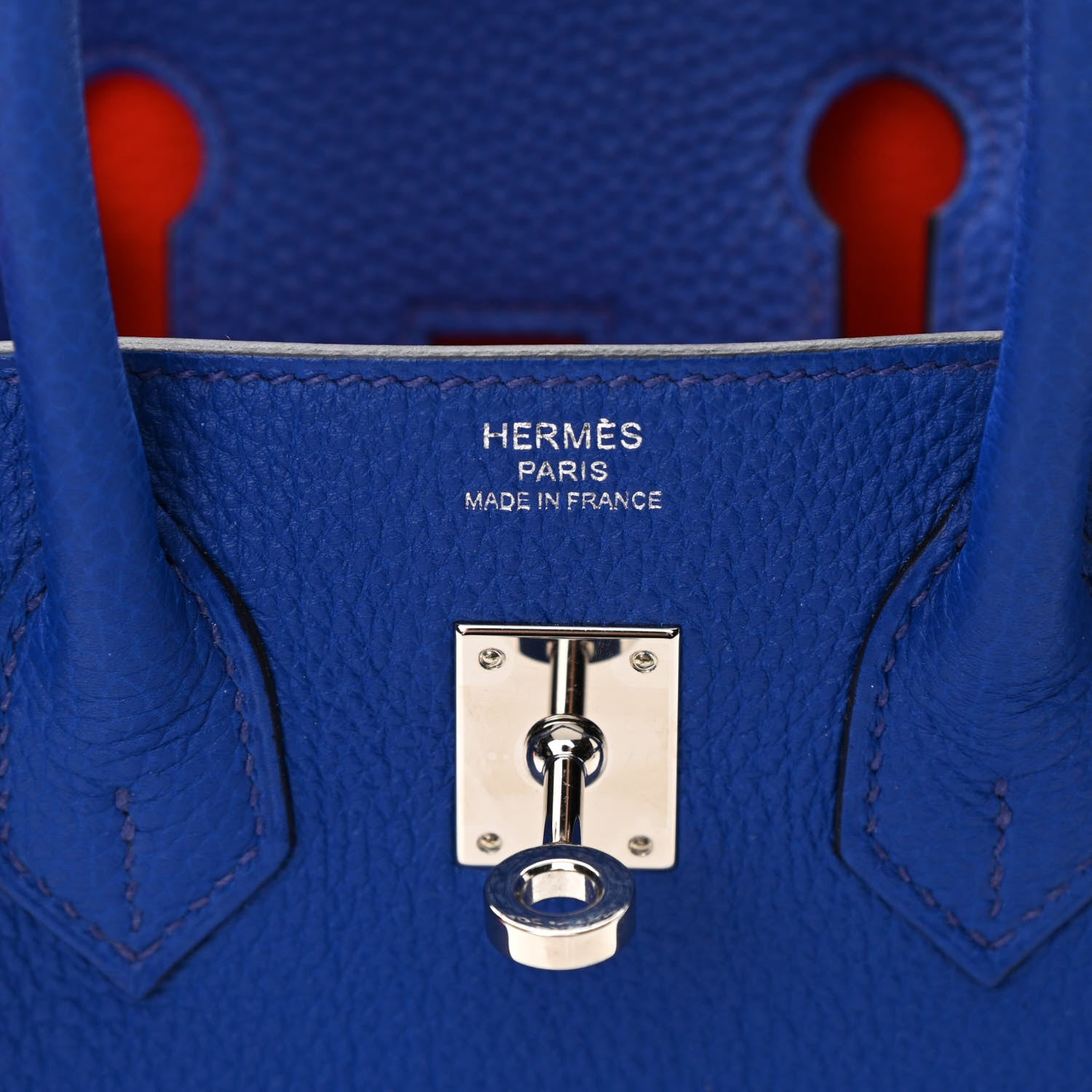 Hermes Togo Verso Birkin 25 Bleu Royal Capucine 6 of 11