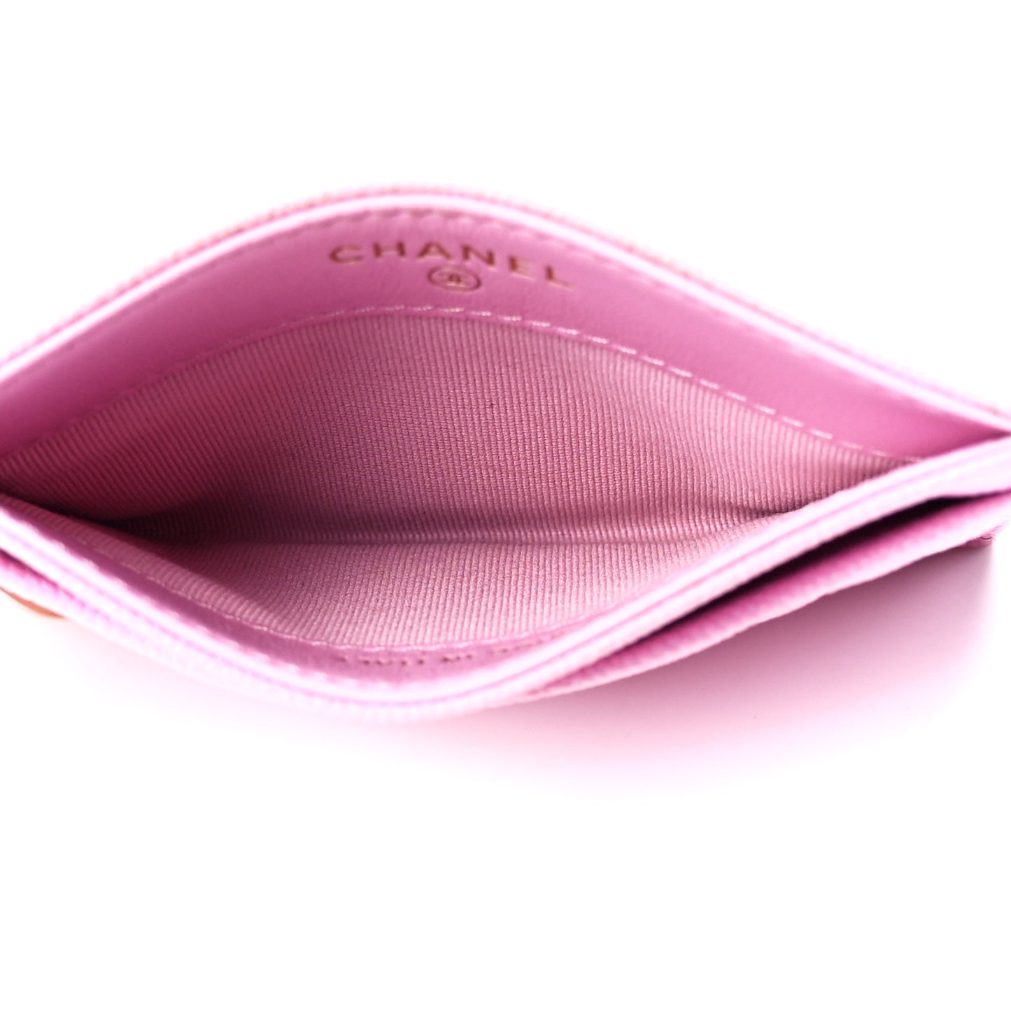 Caviar Quilted Card Holder Pink