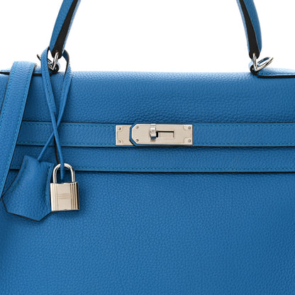 Hermes Togo Kelly Retourne 35 Bleu Zanzibar 8 of 11