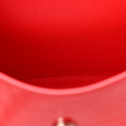 Balenciaga Shiny Calfskin Tonal B Crocodile Embossed Hourglass Top Handle Bag XS Bright Red 7 of 8