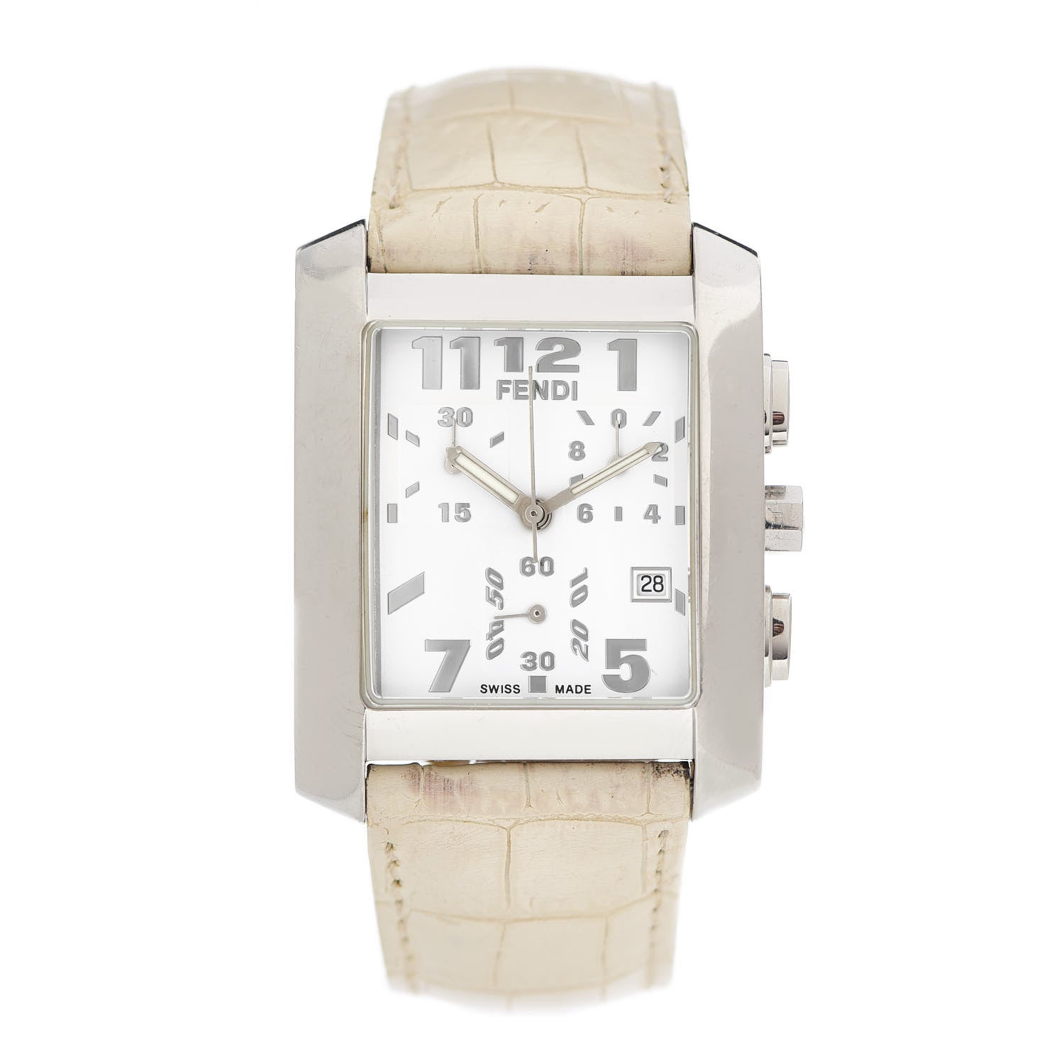 Fendi Stainless Steel Alligator 32mm Orologi Quartz Watch 1 of 6